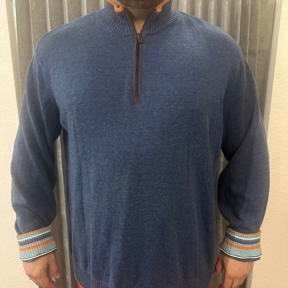 Robert Graham Blue Knit Sweater - Picture 1 of 5